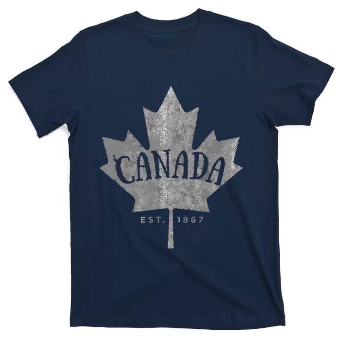 Canada Maple Leaf Canada Est 1867 Vintage Script T-Shirt