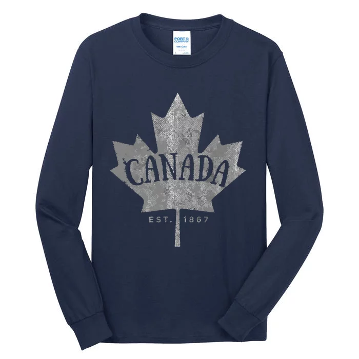 Canada Maple Leaf Canada Est 1867 Vintage Script Tall Long Sleeve T-Shirt