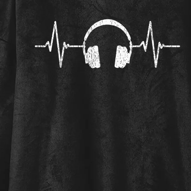 Cool Music Lover Producer DJ Present Heartbeat Headphones Hooded Wearable Blanket