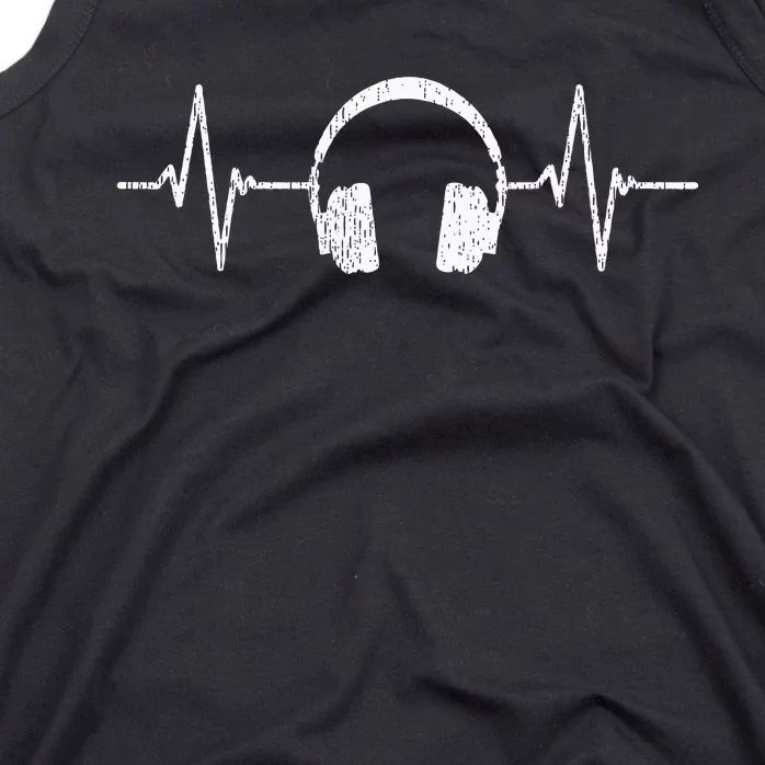 Cool Music Lover Producer DJ Present Heartbeat Headphones Tank Top