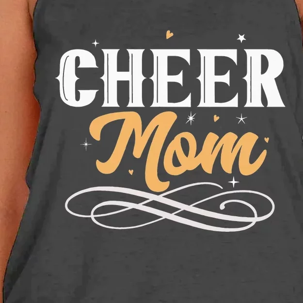 Cheer Mom Leopard Cheerleader Bleached Mothers Day Women's Knotted Racerback Tank