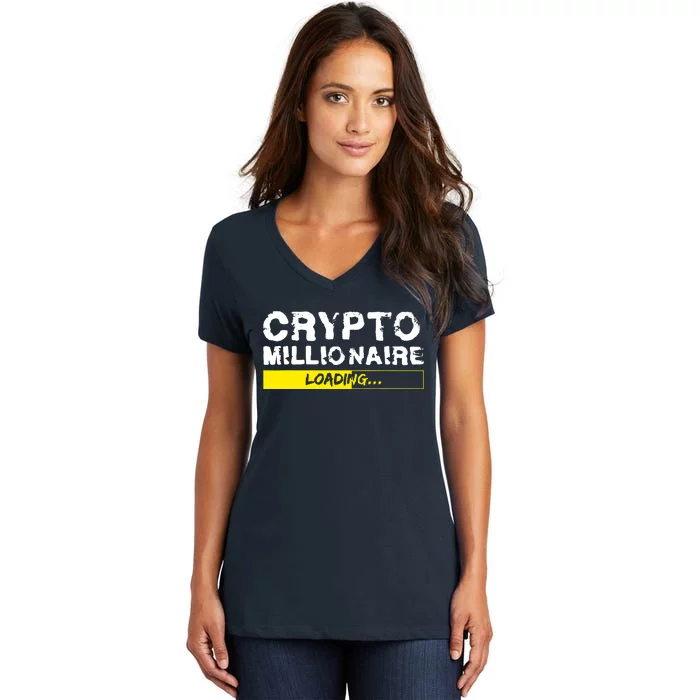 Crypto Millionaire Loading Women's V-Neck T-Shirt