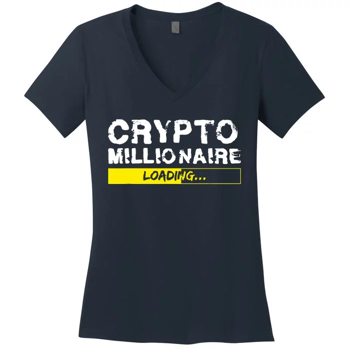 Crypto Millionaire Loading Women's V-Neck T-Shirt