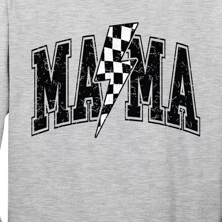 Checkered Mama Lightning Bolt MotherS Day For Mom Mother Tall Long Sleeve T-Shirt