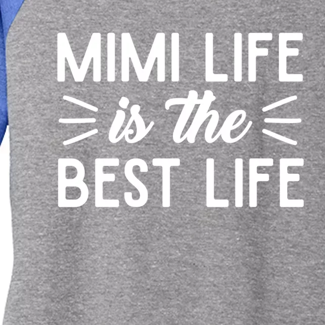 Cute Mimi Life Is The Best Life Letter Graphic Grandma Bless Gift Women's Tri-Blend 3/4-Sleeve Raglan Shirt