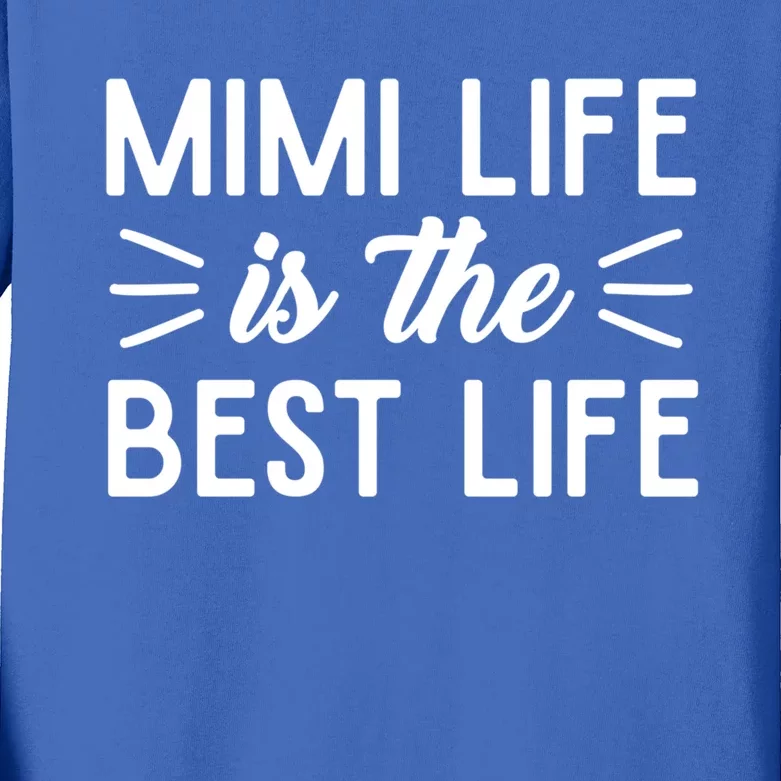 Cute Mimi Life Is The Best Life Letter Graphic Grandma Bless Gift Kids Long Sleeve Shirt