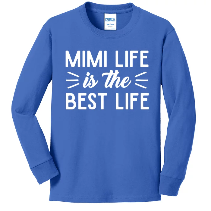 Cute Mimi Life Is The Best Life Letter Graphic Grandma Bless Gift Kids Long Sleeve Shirt