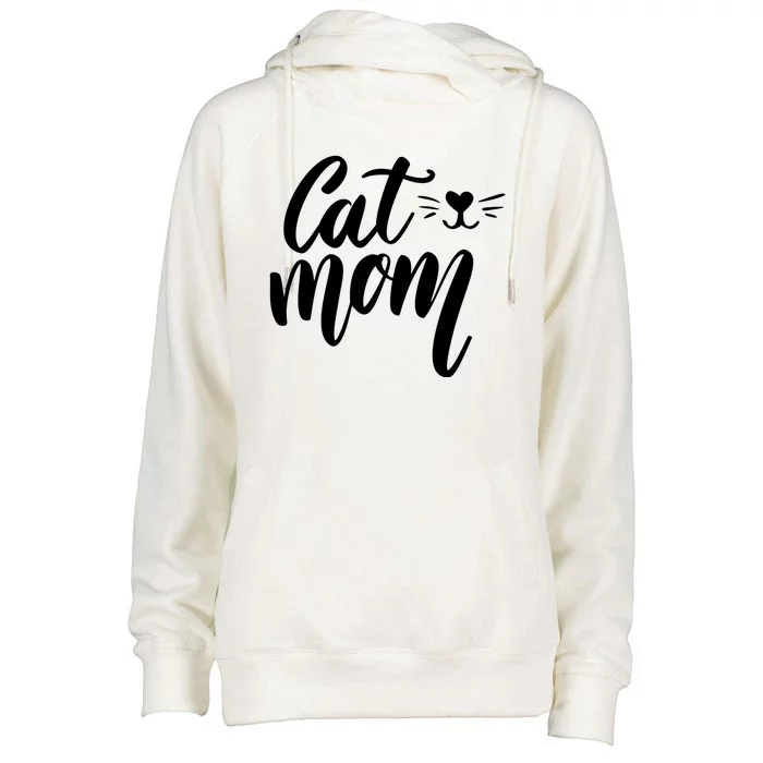 Cat Mom Lover Cute Gift Womens Funnel Neck Pullover Hood