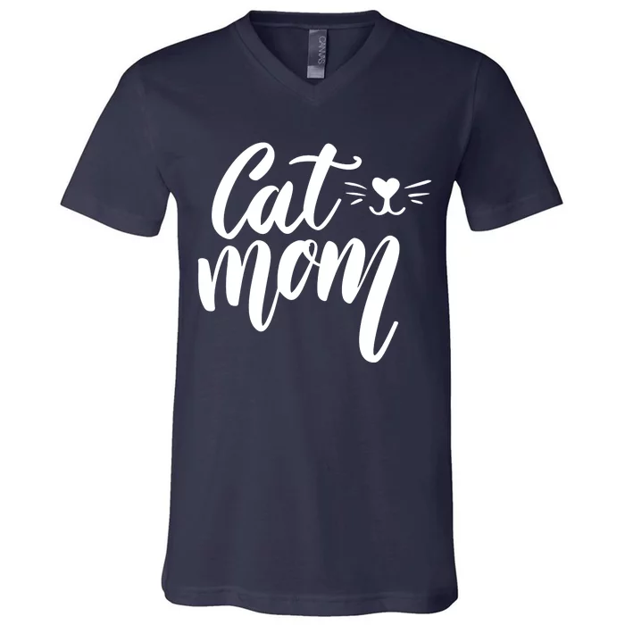 Cat Mom Lover Cute Gift V-Neck T-Shirt