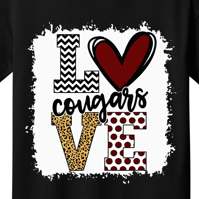 Cougars Mascot Love  School Spirit Fantastic Gifts Kids T-Shirt