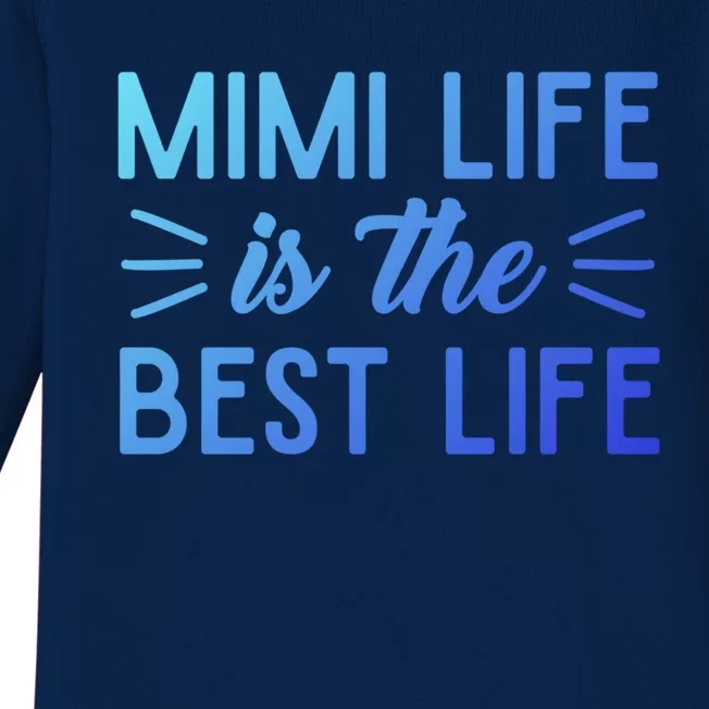 Cute Mimi Life Is The Best Life Letter Graphic Grandma Bless Gift Baby Long Sleeve Bodysuit