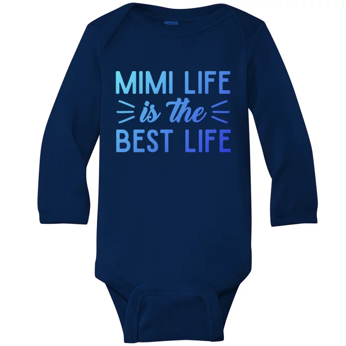 Cute Mimi Life Is The Best Life Letter Graphic Grandma Bless Gift Baby Long Sleeve Bodysuit