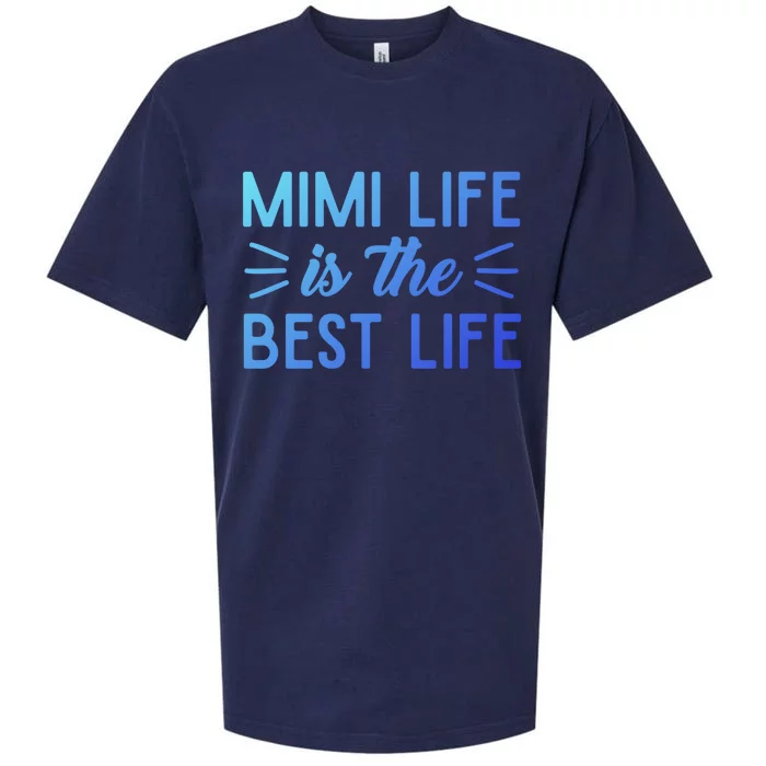 Cute Mimi Life Is The Best Life Letter Graphic Grandma Bless Gift Sueded Cloud Jersey T-Shirt