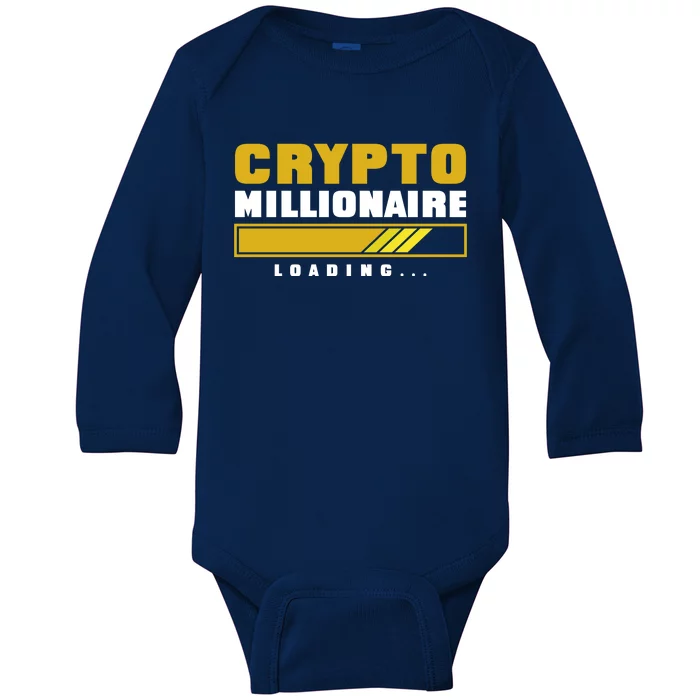 Crypto Millionaire Loading Baby Long Sleeve Bodysuit