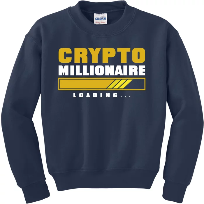 Crypto Millionaire Loading Kids Sweatshirt