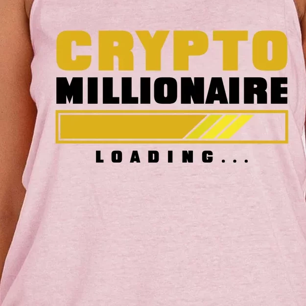 Crypto Millionaire Loading Women's Knotted Racerback Tank