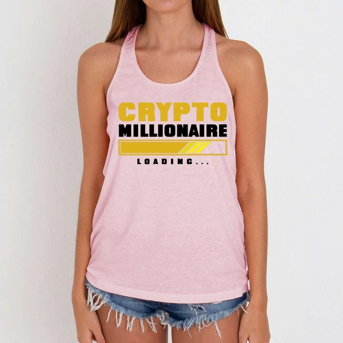 Crypto Millionaire Loading Women's Knotted Racerback Tank