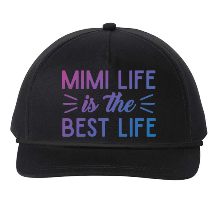 Cute Mimi Life Is The Best Life Letter Graphic Grandma Bless Gift Snapback Five-Panel Rope Hat