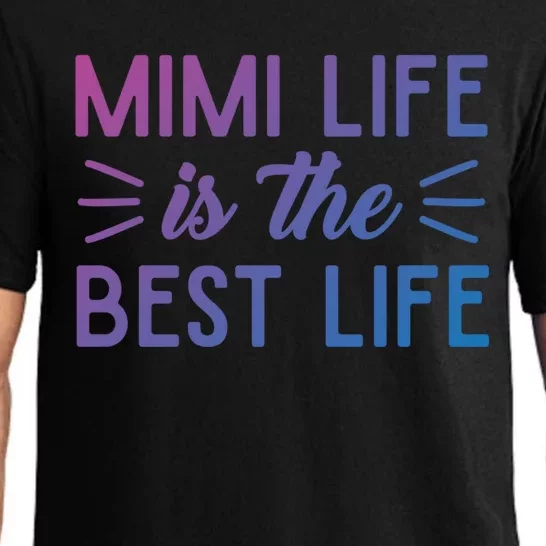 Cute Mimi Life Is The Best Life Letter Graphic Grandma Bless Gift Pajama Set