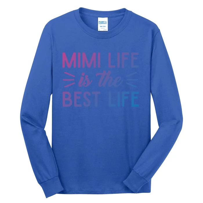 Cute Mimi Life Is The Best Life Letter Graphic Grandma Bless Gift Tall Long Sleeve T-Shirt