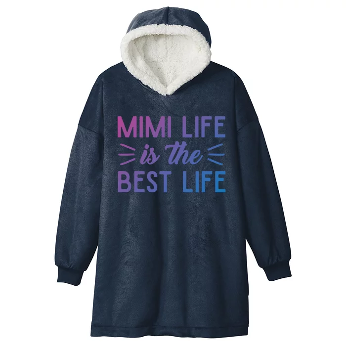 Cute Mimi Life Is The Best Life Letter Graphic Grandma Bless Gift Hooded Wearable Blanket