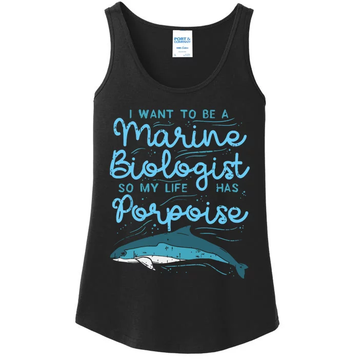 Cute My Life Has Porpoise Future Marine Biology Biologist Ladies Essential Tank