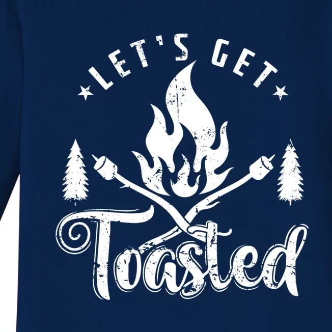 Camping Marshmallow "Let`s Get Toasted" Meaningful Gift Baby Long Sleeve Bodysuit