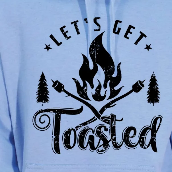 Camping Marshmallow "Let`s Get Toasted" Meaningful Gift Unisex Surf Hoodie