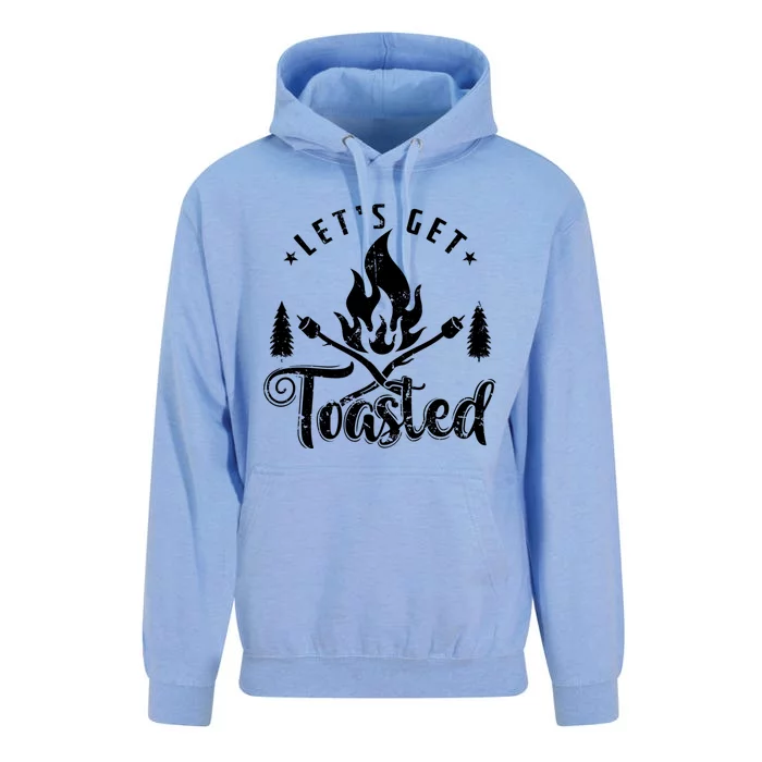 Camping Marshmallow "Let`s Get Toasted" Meaningful Gift Unisex Surf Hoodie