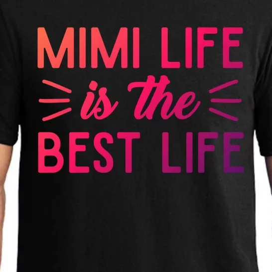 Cute Mimi Life Is The Best Life Letter Graphic Grandma Bless Gift Pajama Set