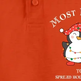 Cute Most Likely To Spread Holiday Cheer Christmas Meaningful Gift Dry Zone Grid Performance Polo