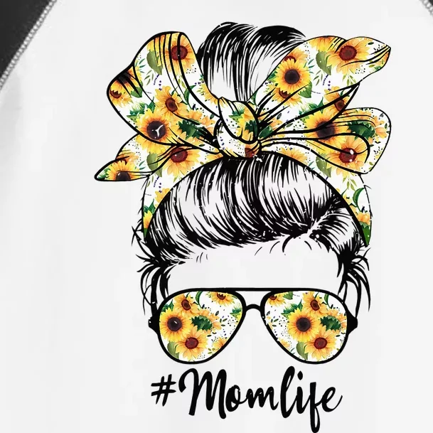 Cute Mom  Life Sunflower Messy Bun Mother's Day Toddler Fine Jersey T-Shirt