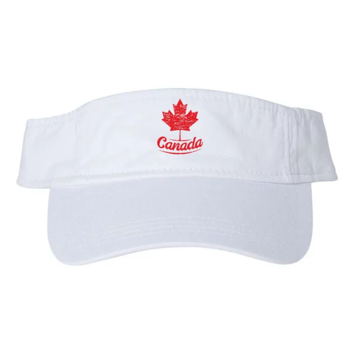 Canada Maple Leaf Proud Vintage Retro Canadian Flag Valucap Bio-Washed Visor