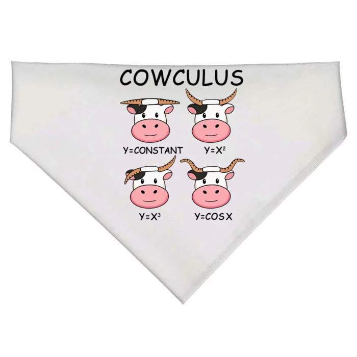 Cowculus Math Lovers Funny Cow Calculus Math Teacher Gift USA-Made Doggie Bandana