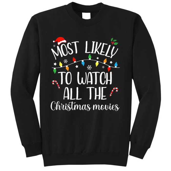 Christmas Movie Marathon Family Pajama Set Sweatshirt