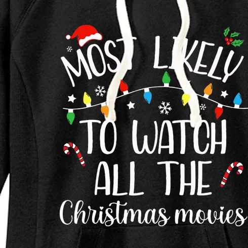 Christmas Movie Marathon Family Pajama Set Women's Fleece Hoodie