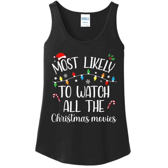 Christmas Movie Marathon Family Pajama Set Ladies Essential Tank