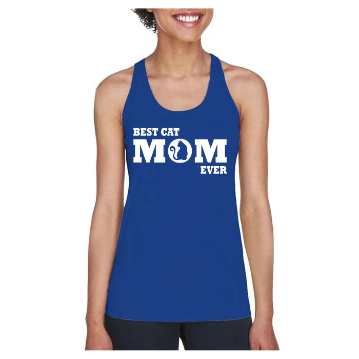 Cat Mom Mother's Day Best Cat Mom Ever Funny Cat 'S Gift Women's Racerback Tank