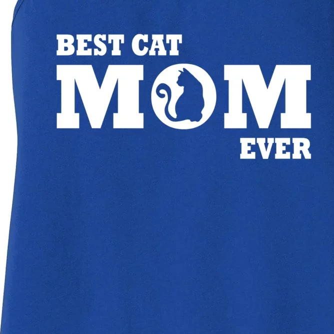 Cat Mom Mother's Day Best Cat Mom Ever Funny Cat 'S Gift Women's Racerback Tank