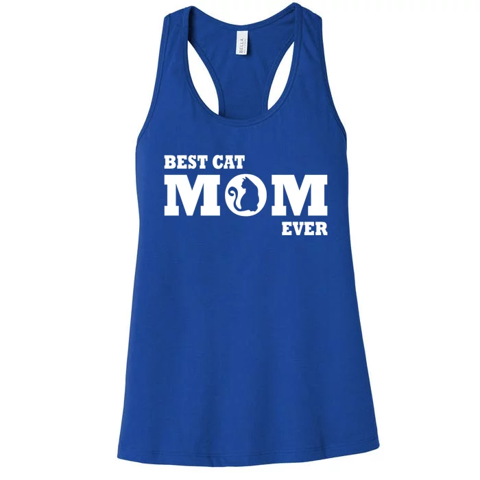 Cat Mom Mother's Day Best Cat Mom Ever Funny Cat 'S Gift Women's Racerback Tank