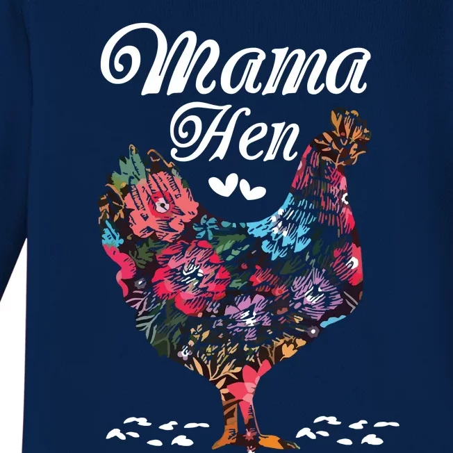 Chicken Mom Mama Hen Farm Farmer Funny Mothers Day Baby Long Sleeve Bodysuit