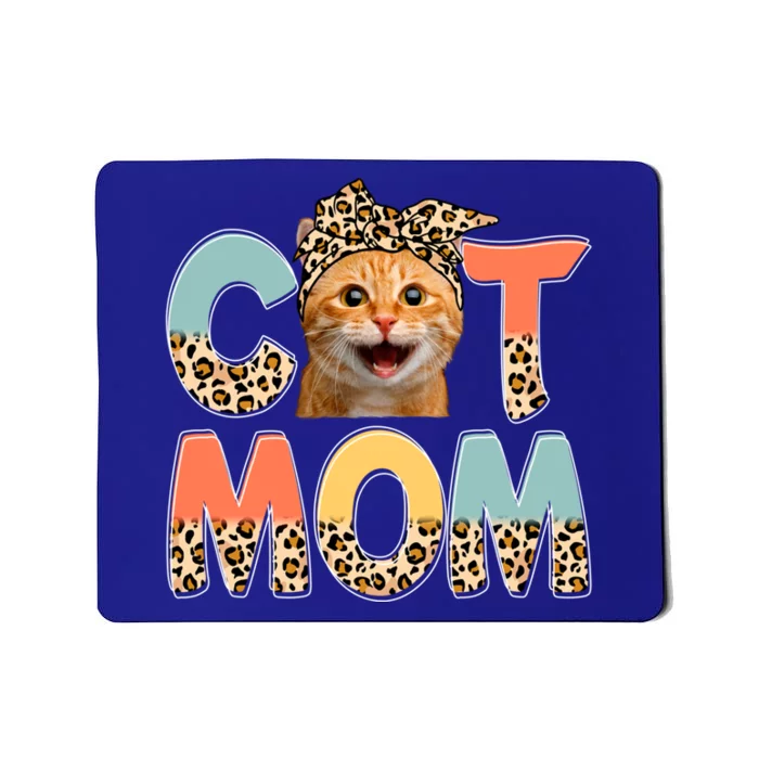 Cat Mom Mother's Day Leopard Cat Mama Cat Lover Mommy Gift Mousepad