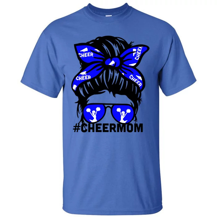 Cheer Mother Mama Parents Gift Cheerleading Mom Messy Bun Cute Gift Tall T-Shirt