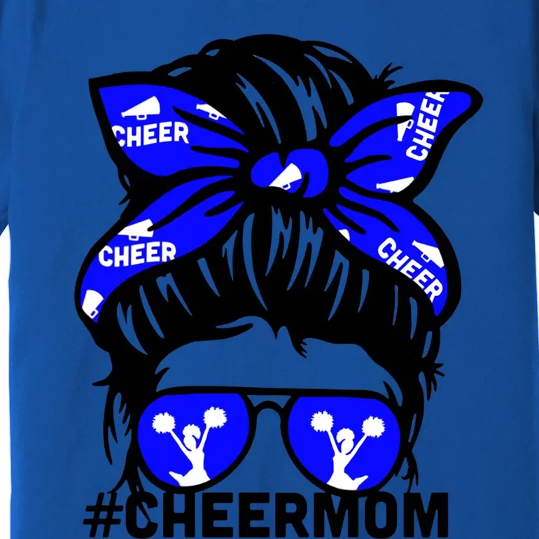 Cheer Mother Mama Parents Gift Cheerleading Mom Messy Bun Cute Gift Premium T-Shirt