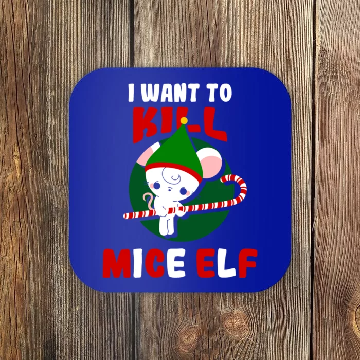 Christmas Mouse Mice Elf Funny Gift Coaster