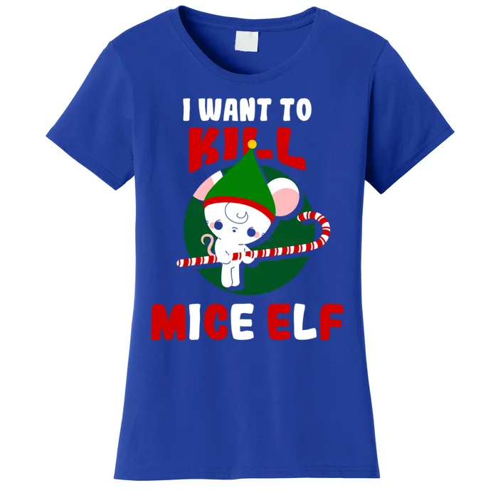 Christmas Mouse Mice Elf Funny Gift Women's T-Shirt