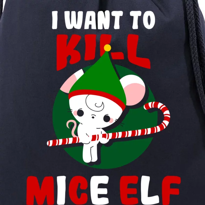 Christmas Mouse Mice Elf Funny Gift Drawstring Bag