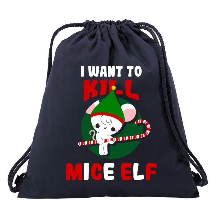 Christmas Mouse Mice Elf Funny Gift Drawstring Bag