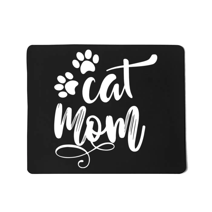 Cat Mom Mama Women Funny Retro Clothes Paw Mousepad