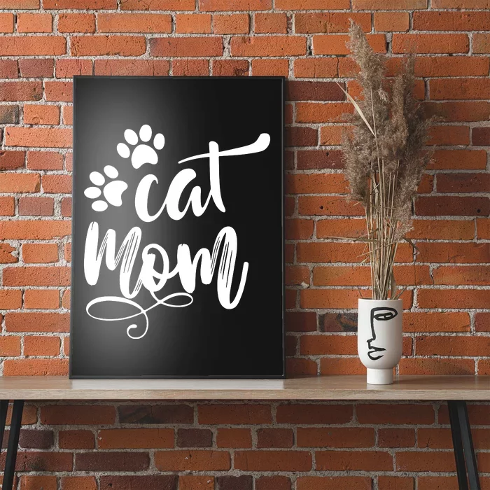 Cat Mom Mama Women Funny Retro Clothes Paw Poster